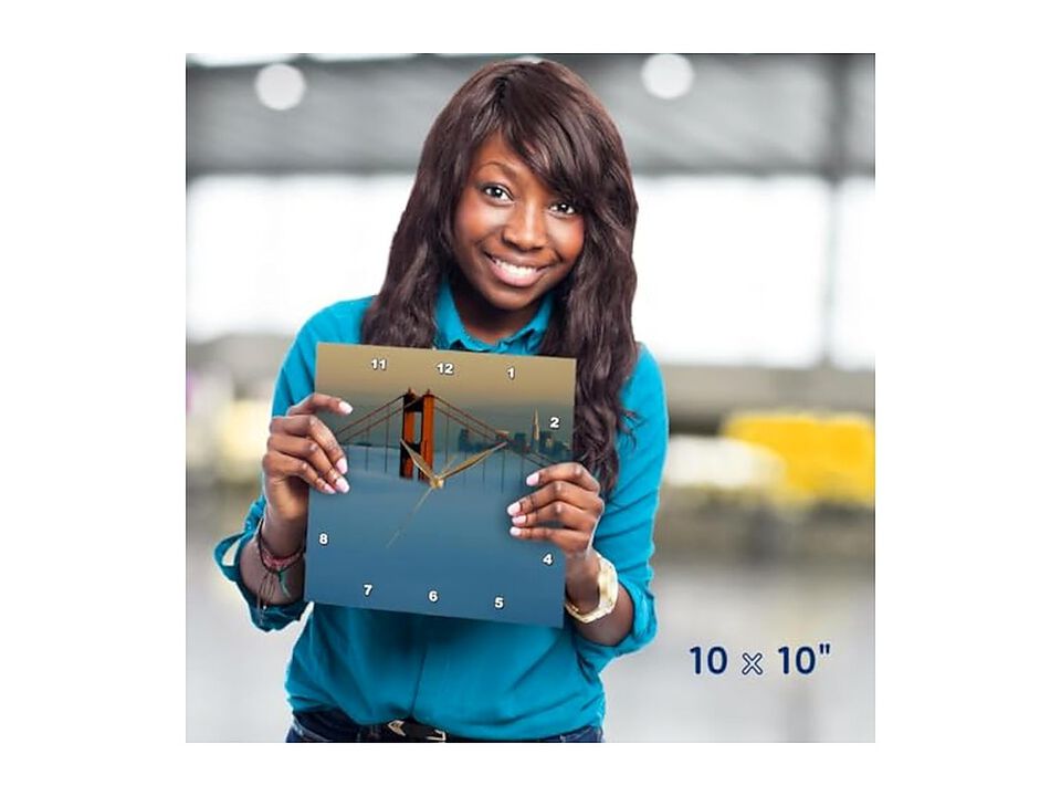 Fog San Francisco Golden Gate Bridge Wall Clock 10 Inch Home Decor