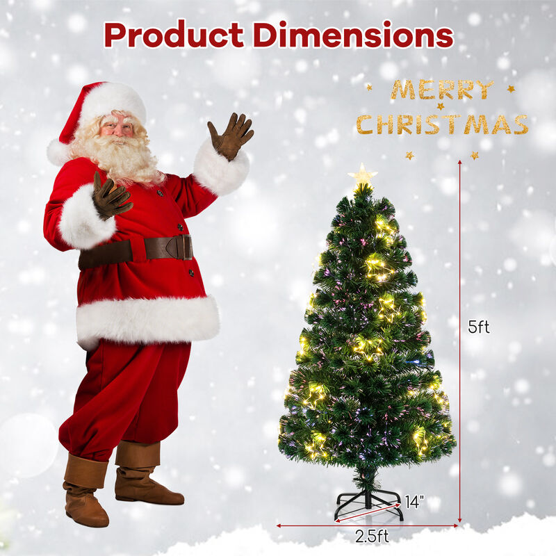 Pre-Lit Artificial Xmas Tree with Top Star and Branch Tips