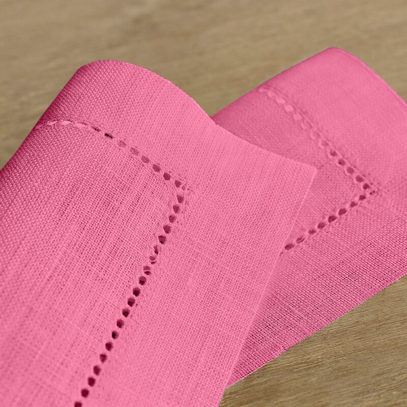 Solino Home Classic Hemstitch 100% Linen Cocktail Napkins &ndash; Set of 12, 6 x 6 in, Machine Washable, Holiday and Everyday Dining
