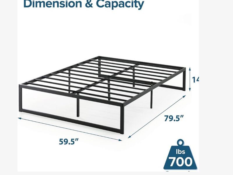 Abel Metal Platform Bed Frame, Mattress Foundation With Steel Slat Support, No Box Spring Needed, Easy Assembly, Queen