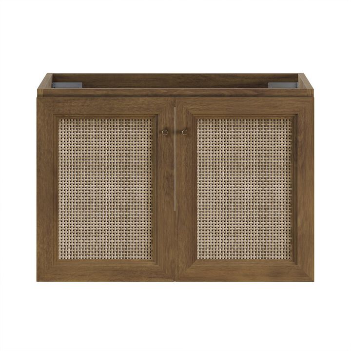 Classe 30" Wall-Mounted Bathroom Vanity in Brown Oak without Sink Top