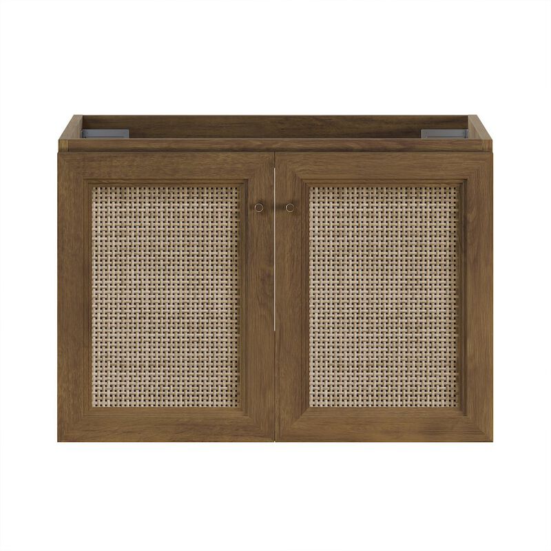 Classe 30" Wall-Mounted Bathroom Vanity in Brown Oak without Sink Top image number 0