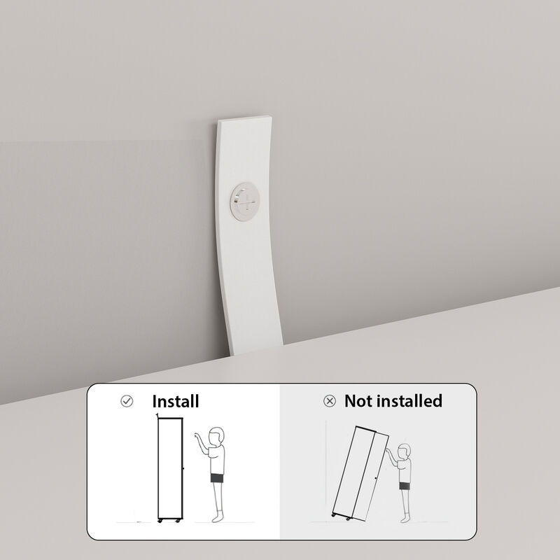 Tall Shoe Rack with Doors & Wheels, Entryway Shoe Cabinet with 8-Tier Shelf, Wood Shoe Storage Organizer for Entryway, White (23.6" W x 15.7" D x 70.9" H)