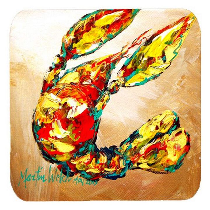 Caroline's Treasures MW1062FC Crawfish Tanya Foam Coasters (Set of 4), 3.5 H x 3.5 W, Multicolor