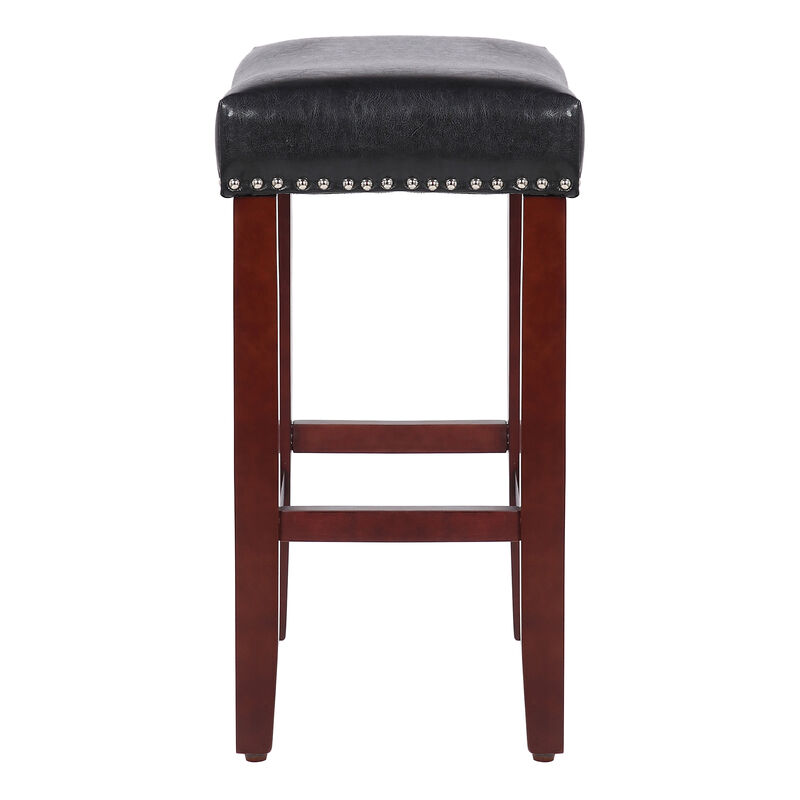 WestinTrends 24" Upholstered Saddle Seat Counter Stool (Set of 2)