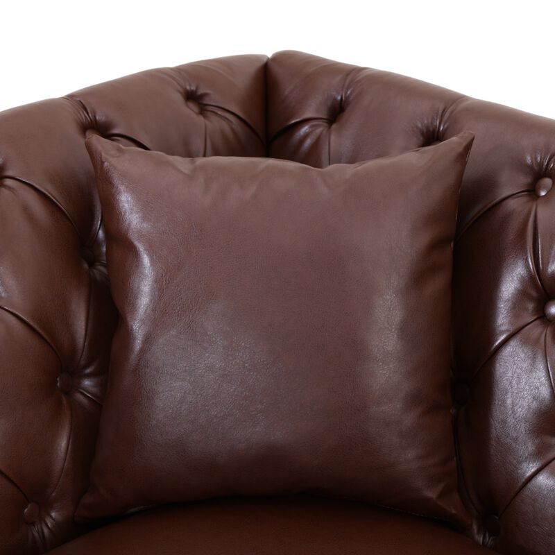 Welknu PU Leather L‑Shaped Sectional Sofa image number 6
