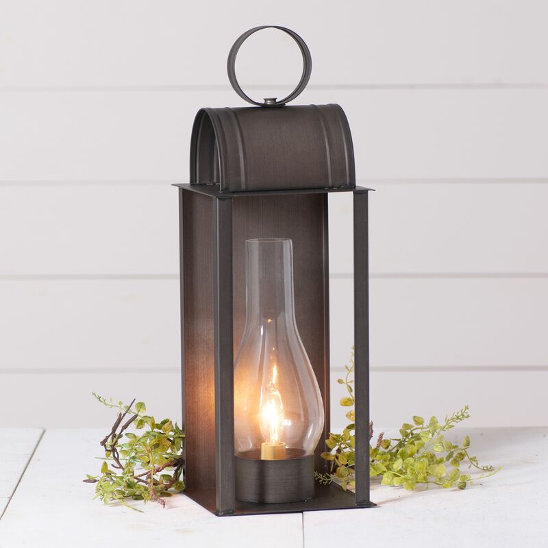 Colonial Style Electric Table Lamp With Glass Chimney, 1825 In Tall image number 4