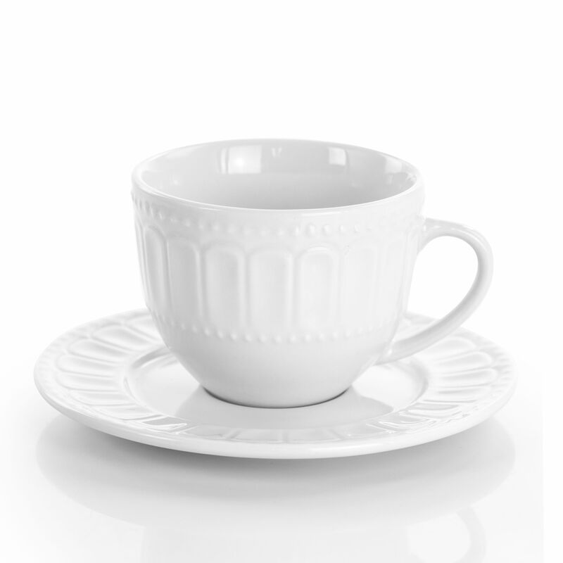 Elama Charlotte 6 Piece Mug Set in White
