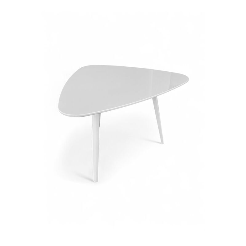 Pangea Home Hal Accent Table Lacquer White