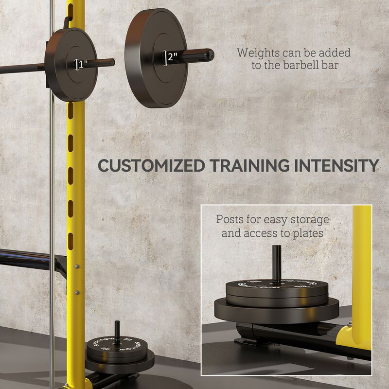 Hivvago Squat Rack with Pull Up Bar and Adjustable Bench image number 5