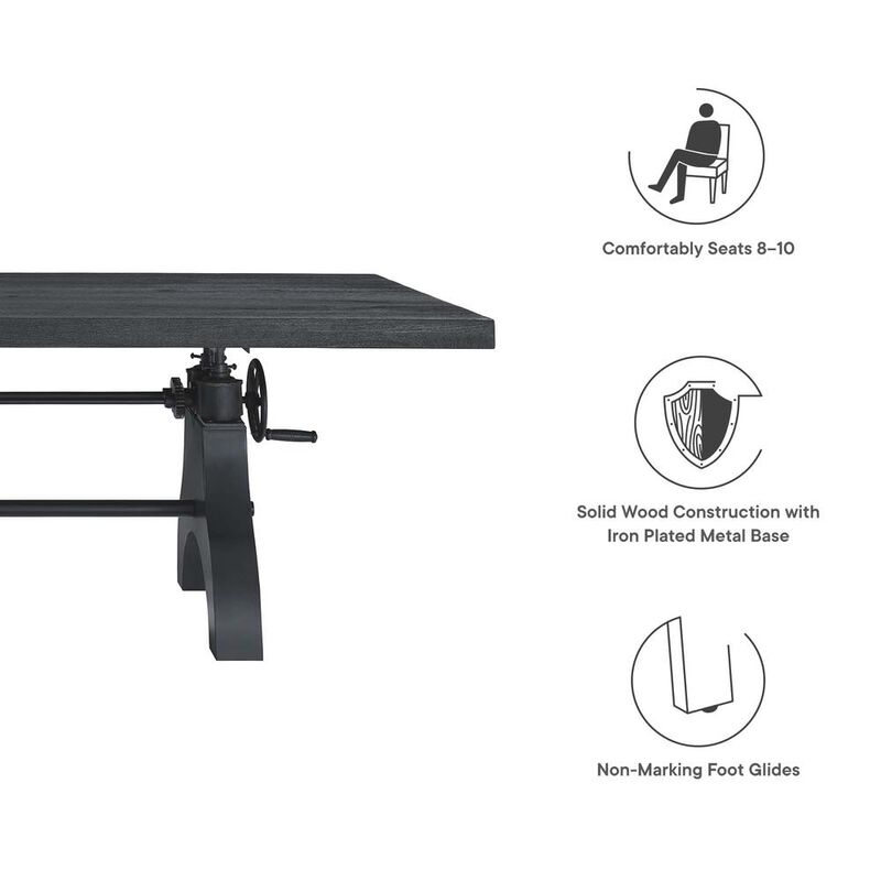 Genuine 96" Crank Adjustable Height Dining and Conference Table image number 6