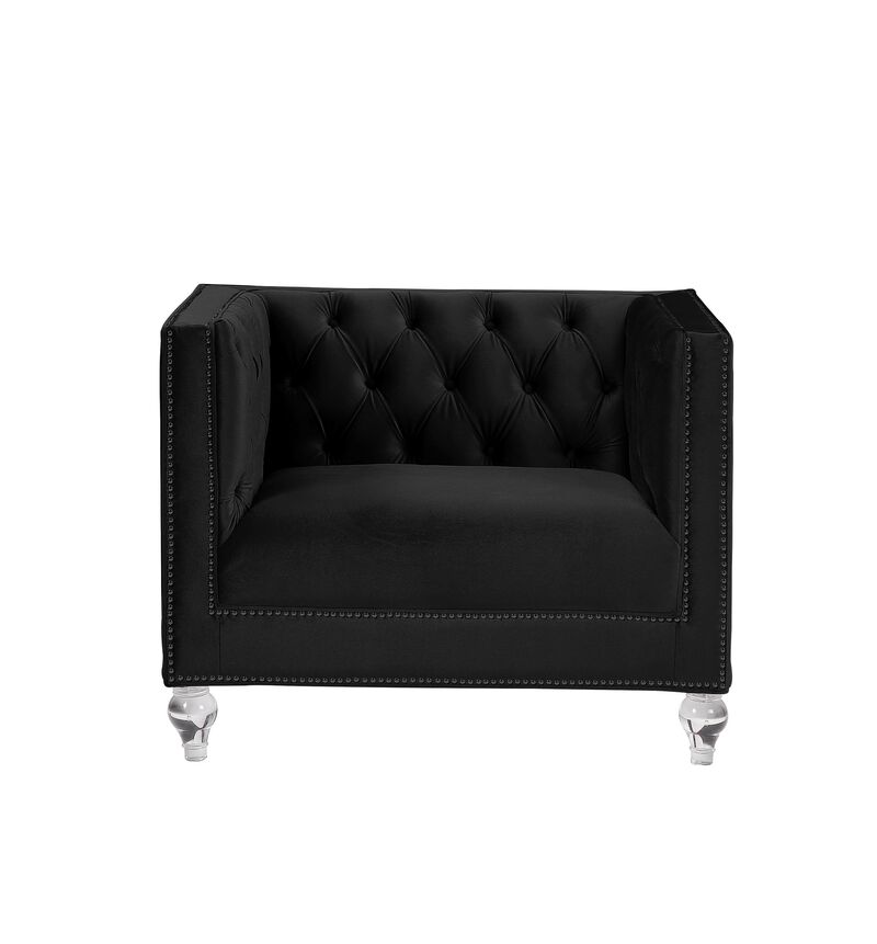 Heibero Chair, Black Velvet image number 0