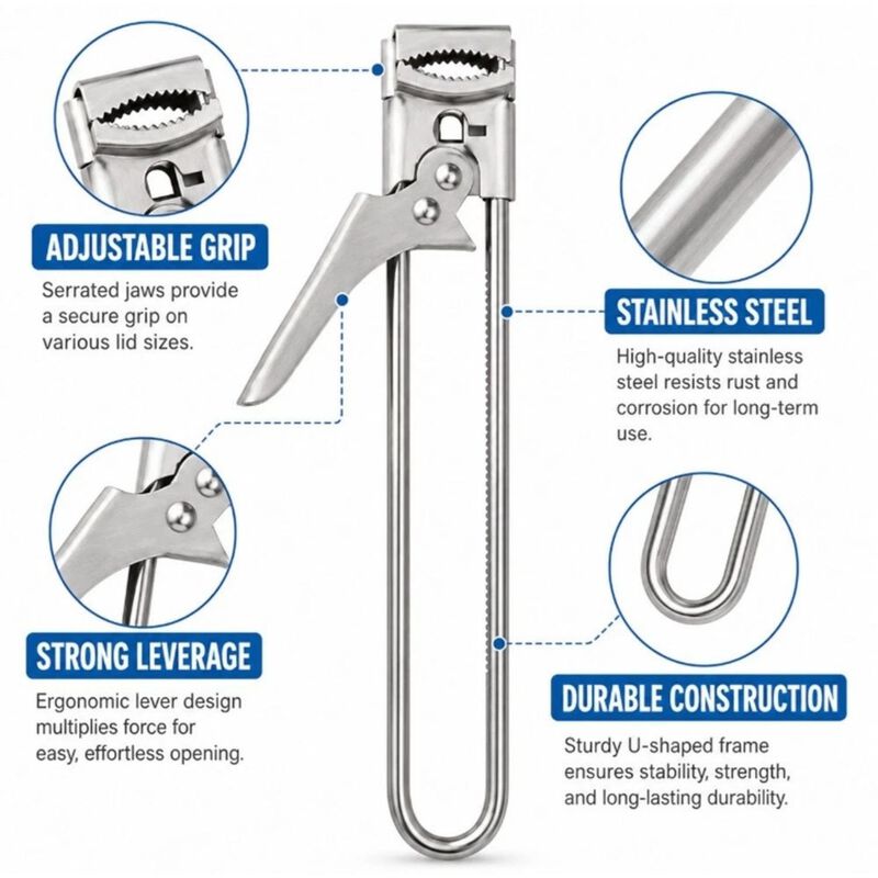Stainless Steel Adjustable Can Opener Tool image number 2
