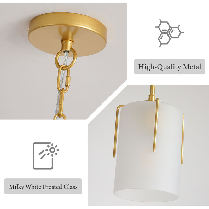 ELEMENT ACE Industrial Pendant Light with Clear Glass Shade Glare-Free Ceiling Light Fixture for Kitchen Island Dining Room Entryway Home Decor image number 9