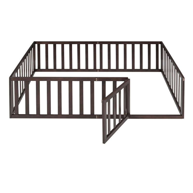 Merax Wood  Daybed Frame with Fence Kids Beds image number 0