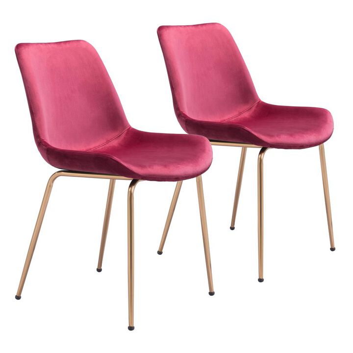 Belen Kox Set of 2 Tony Red Dining Chairs, Belen Kox