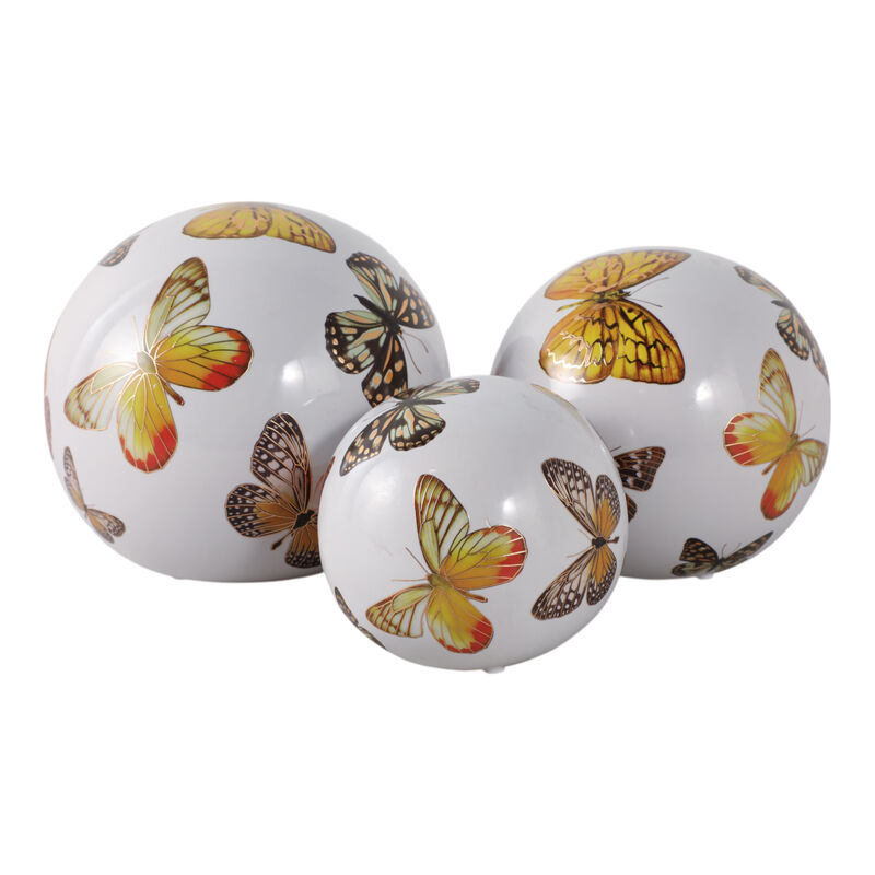 S/3 Butterfly Print Orbs image number 4