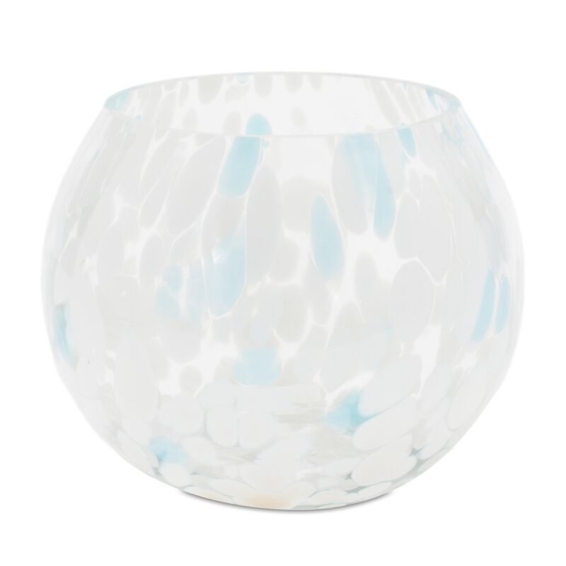 Set of 4 Painted Glass Candle Holder Vases for Dining Table or Mantel Decor