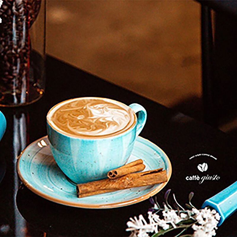 Aqua Bistro 3 oz.  Espresso Cup+Saucer Set for 4