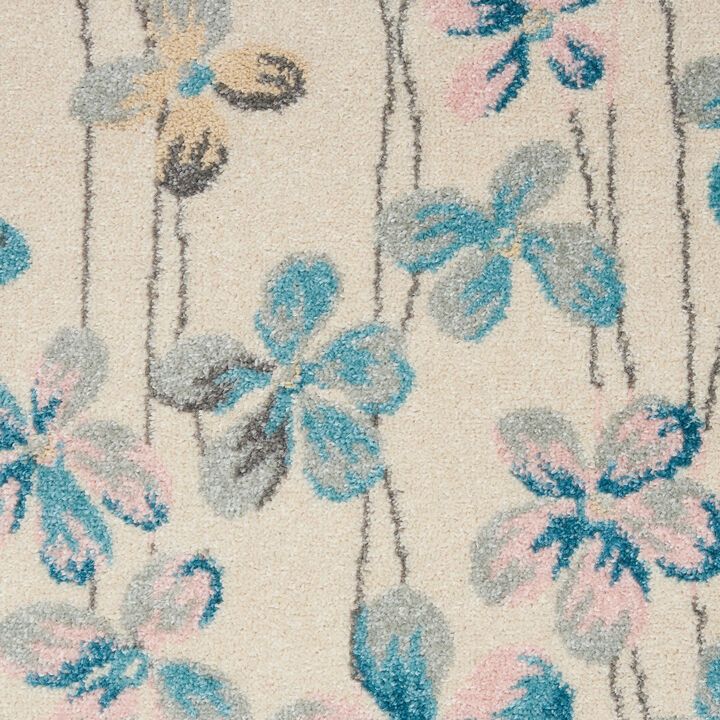 HomeRoots Floral Vines Runner Rug