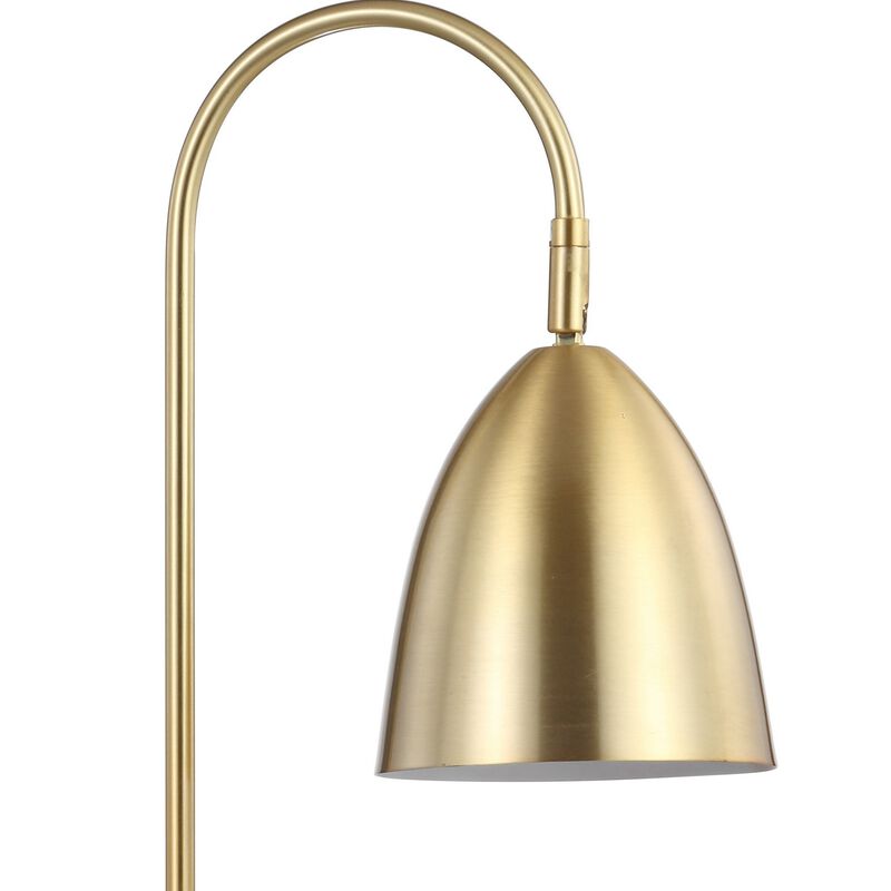 Ana Gold Arched Metal with Marble Base LED Table Lamp
