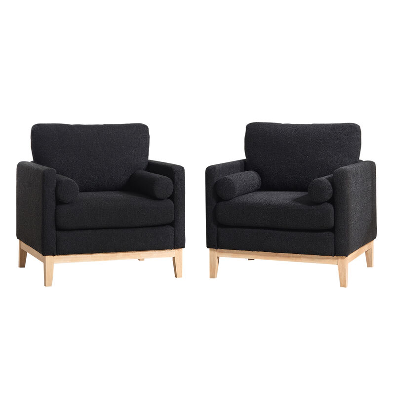 GOODSILO Modern Farmhouse Performance Accent Chair with Bolster Pillows image number 0