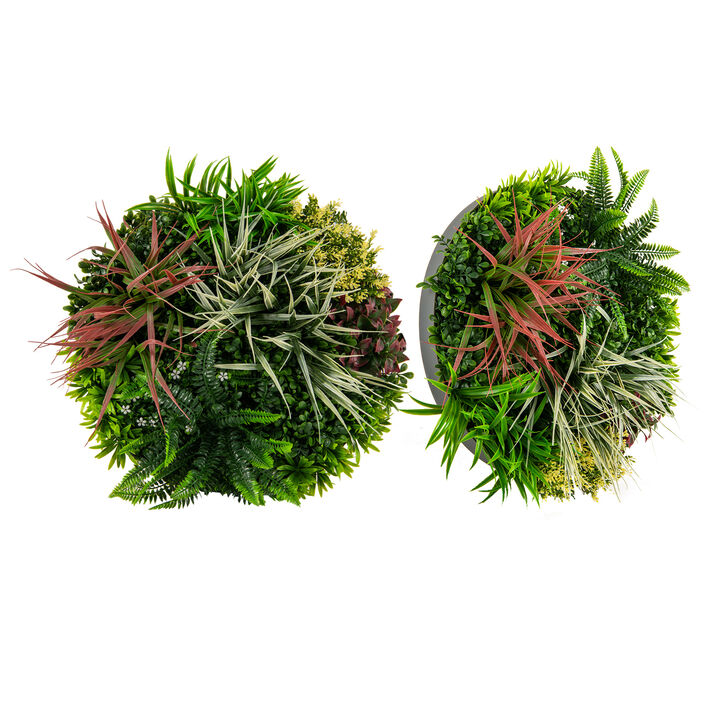 2-Pack Square Framed Artificial Foliage Wall Art for Home Decor