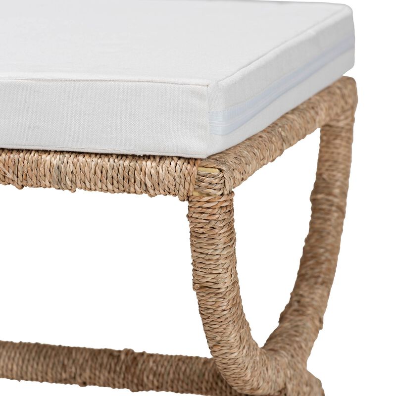 bali & pari Maliyah Japandi Natural Seagrass Ottoman