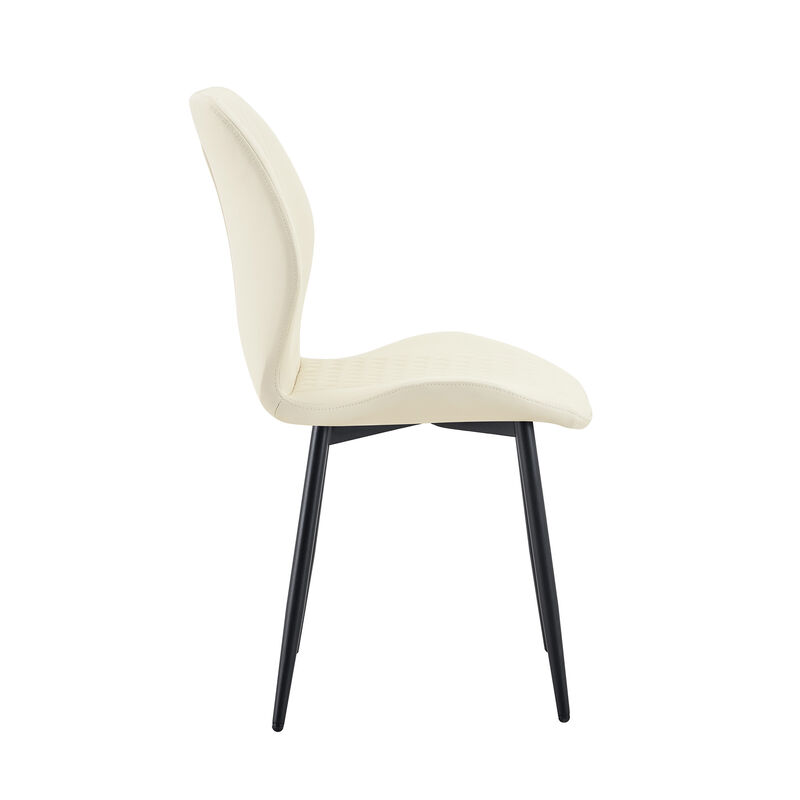 Whisen 4-Pack PU Leather Dining Chairs with Metal Legs, Light Luxury Upholstered Accent Chairs for Dining Room, Office, Study image number 7