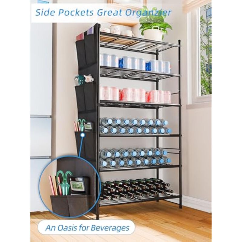 Entryway Metal Shoe Organizer 6 Tier Closet Storage Black Rack image number 3