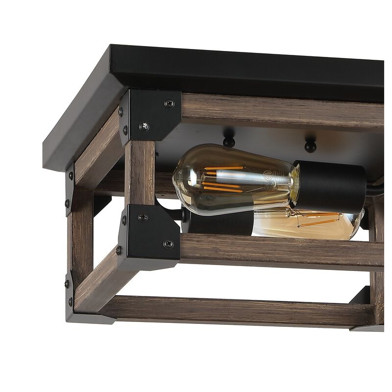 Cheshire 2-Light Iron Rustic Farmhouse LED Flush Mount