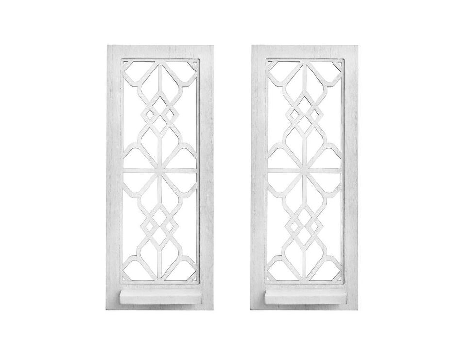 Set of 2 Rustic Wood Wall Sconce Candle Holders Farmhouse Decor for Home