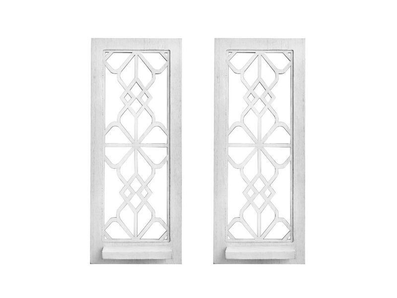 Set of 2 Rustic Wood Wall Sconce Candle Holders Farmhouse Decor for Home image number 0