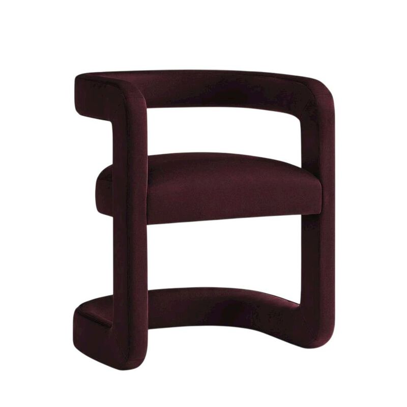Performance Velvet Barrel Dining Chair with Arms, Cadet Blue image number 1