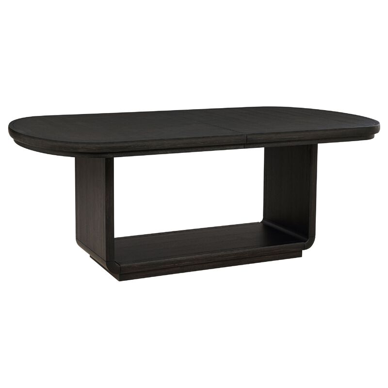 Lina Dining Table, 78-96 Inch Extendable Top, Open Base, Burnished Black image number 3