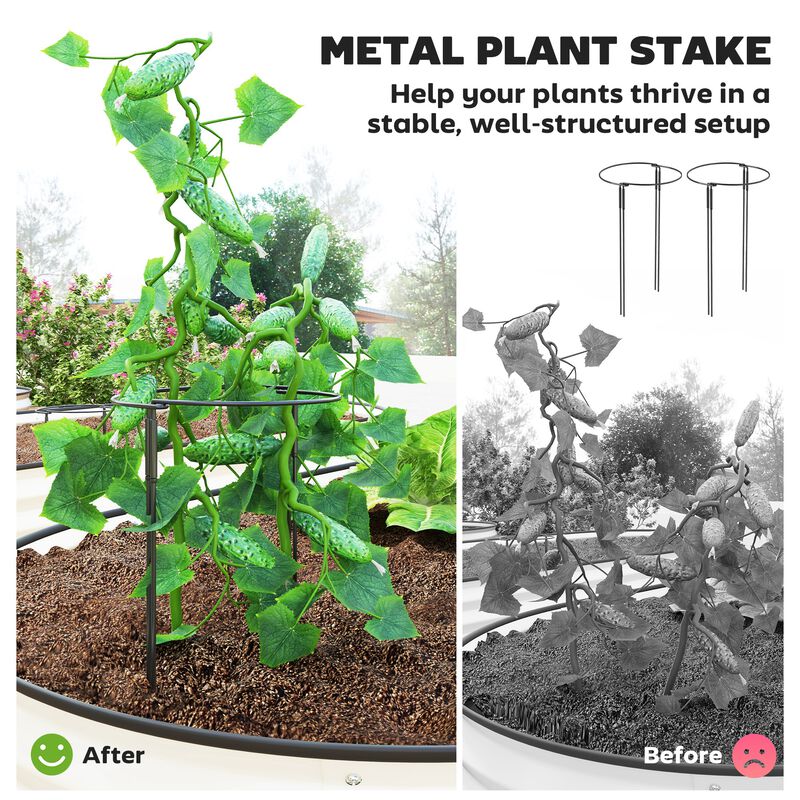 Hivvago 2-Piece Raised Garden Bed Set with Metal Stakes image number 4