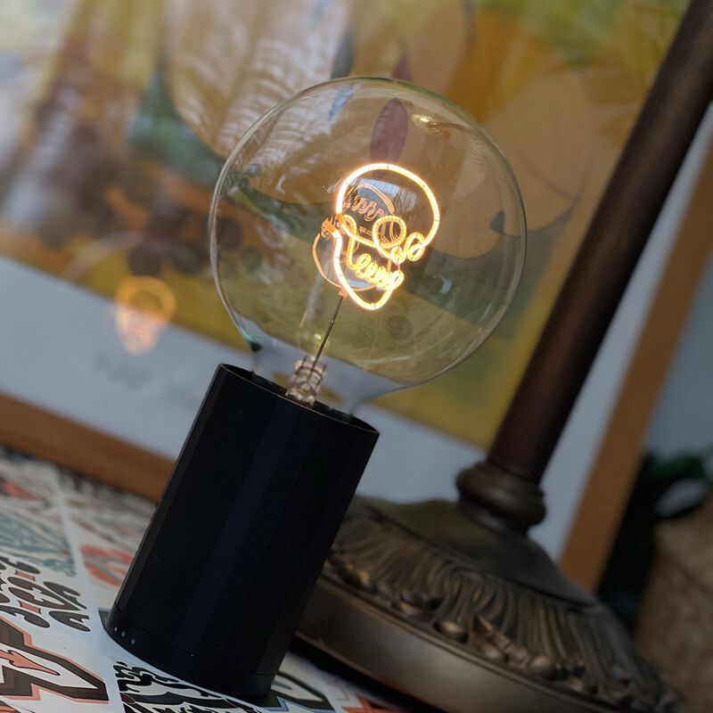 Bulb SKULL Amber with Base Table Lamp PORTABLE Pop image number 4