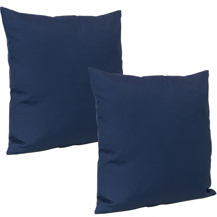 Sunnydaze Throw Pillow Cover - Navy - Set of 2
