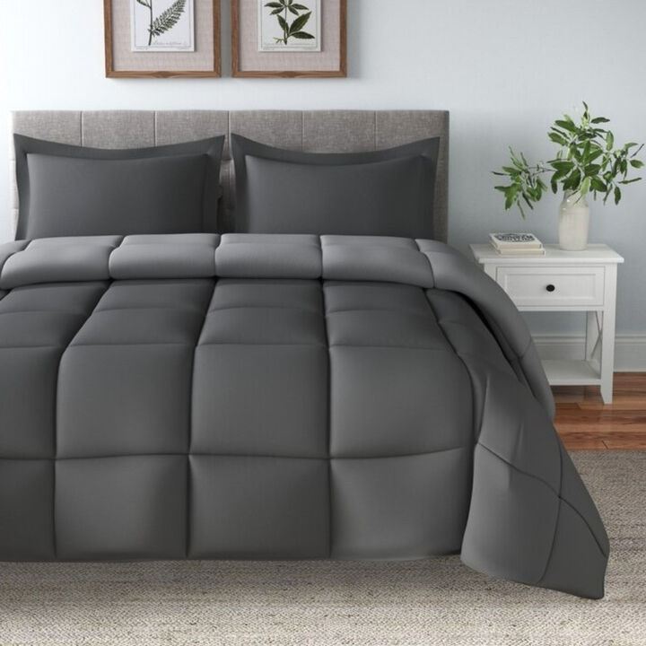 Elegant Reversible Bedding Set &ndash; 3-Piece Microfiber Comforter with Shams