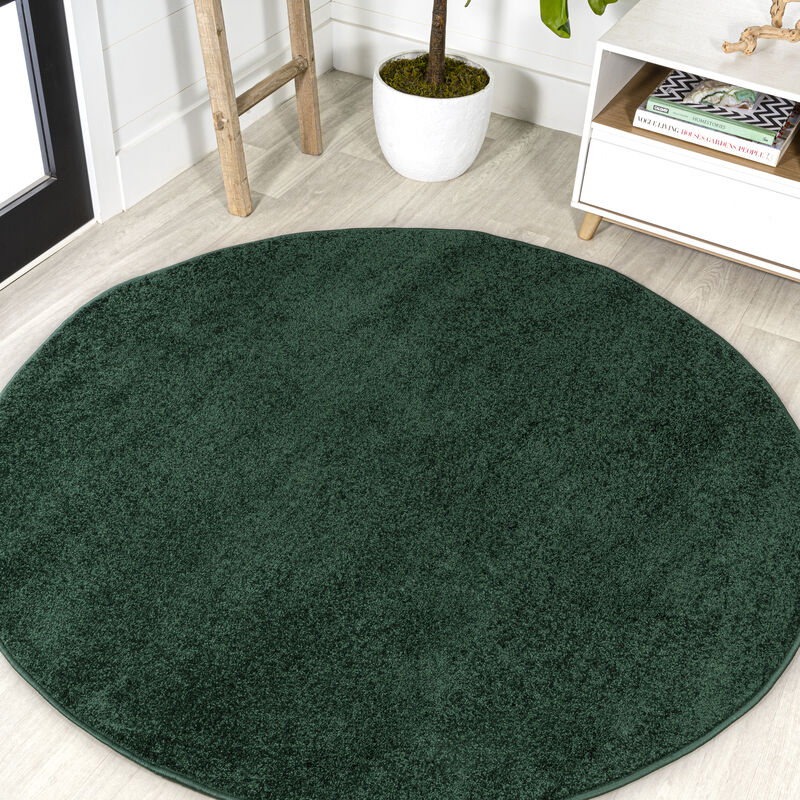 Haze Solid Low Pile Round Area Rug
