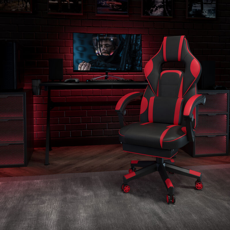 X40 Gaming Chair Racing Ergonomic Computer Chair with Fully Reclining Back/Arms, Slide-Out Footrest, Massaging Lumbar - / image number 1