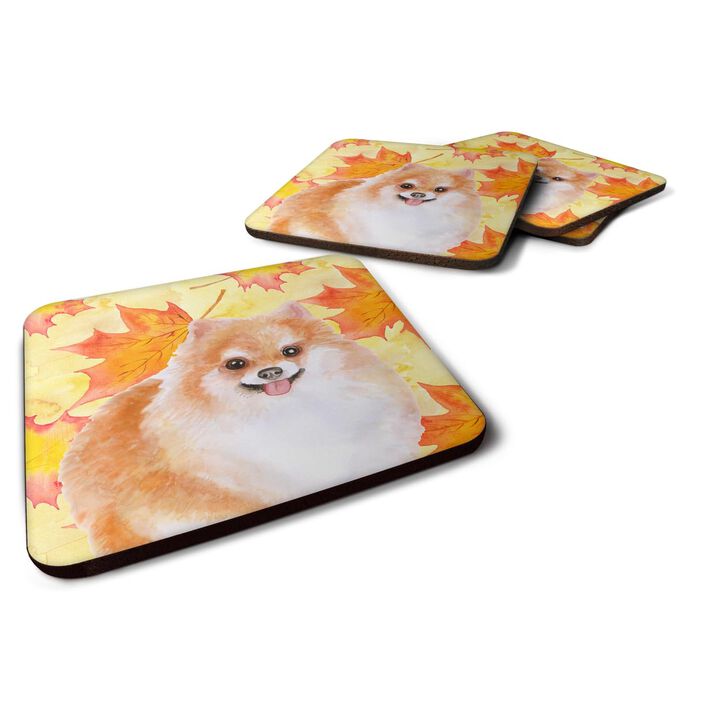 Caroline's Treasures Pomeranian #2 Fall Decorative coasters, Multicolor