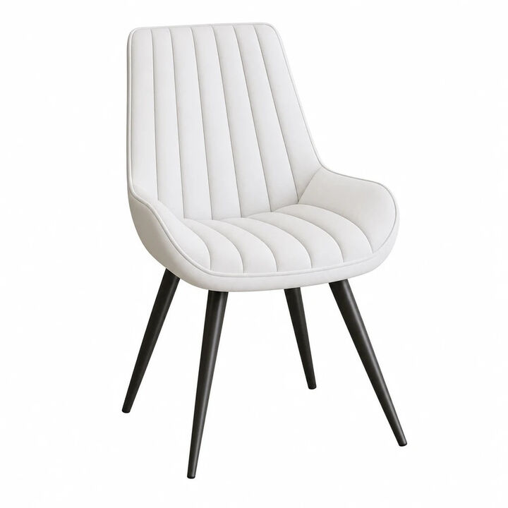 Modern Ribbed Fabric Upholstered Dining Chair Set of 4