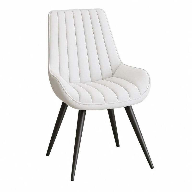 Modern Ribbed Fabric Upholstered Dining Chair Set of 4 image number 0