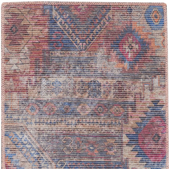 HomeRoots Floral Medallion Distressed Non Skid Area Rug