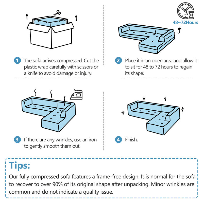 Merax Modern Chaise Lounge Sofa Boneless Couch