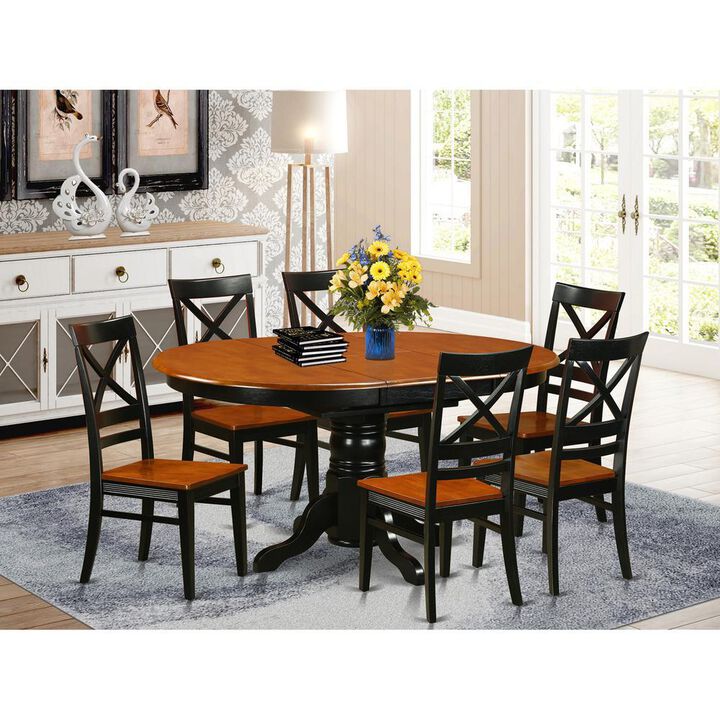 Dining set - 7 Pcs with 6 Wooden Chairs