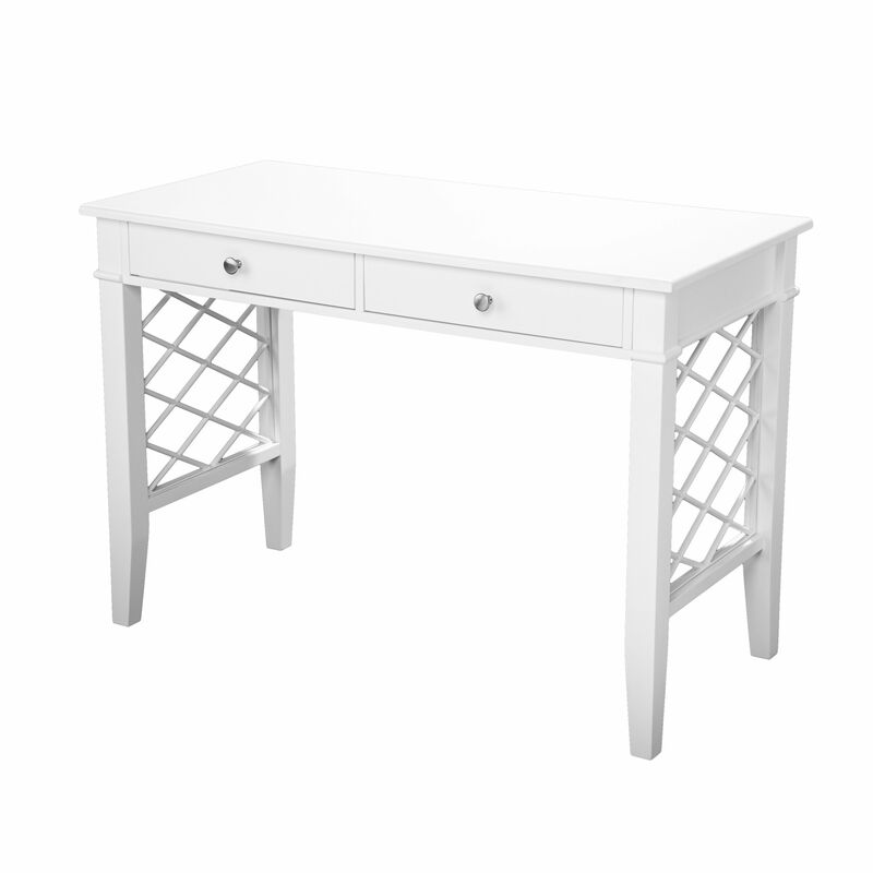 Solid Wood Writing Desk with 2 Drawers – Durable Home Office Work Table