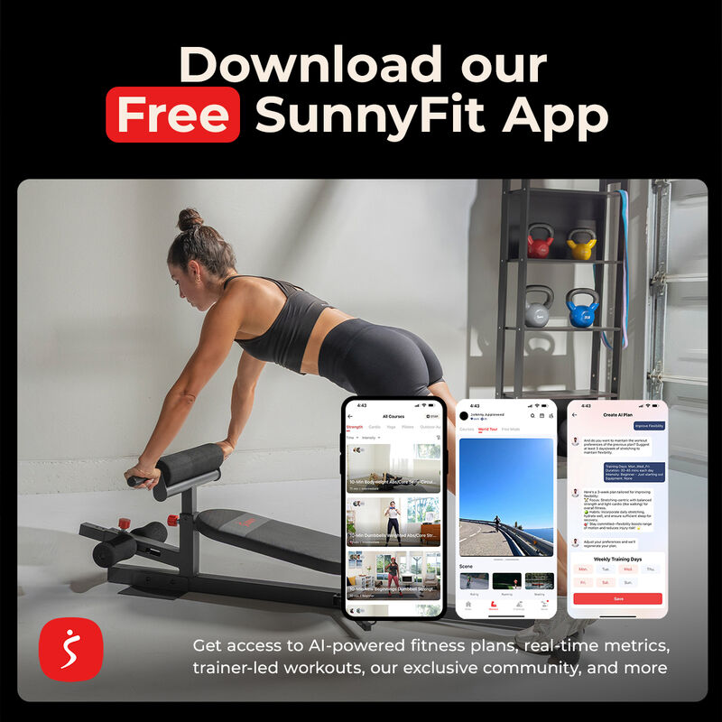 Sunny Health & Fitness 4‑in‑1 Multifunction Core & Glute Trainer with Hip Thrust Pad & 3 Resistance Bands image number 6