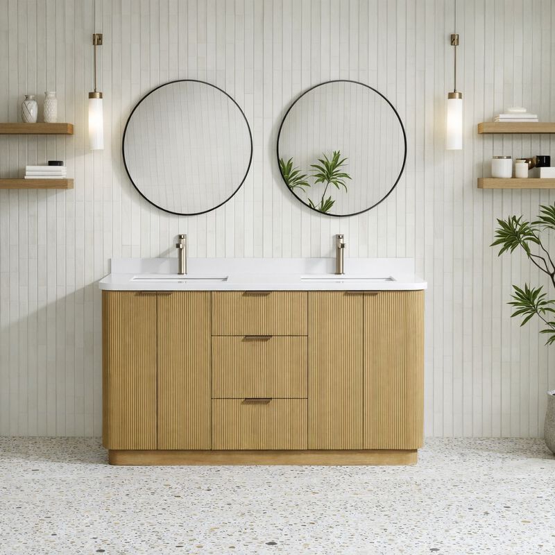 Calamigo 60" Bathroom Vanity Oak image number 1